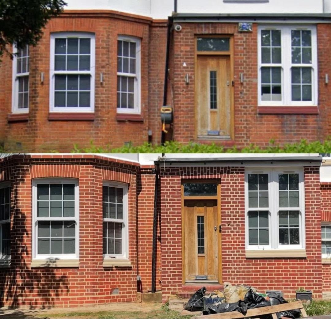 Brick cleaning and full lime repoint on a house in Croydon